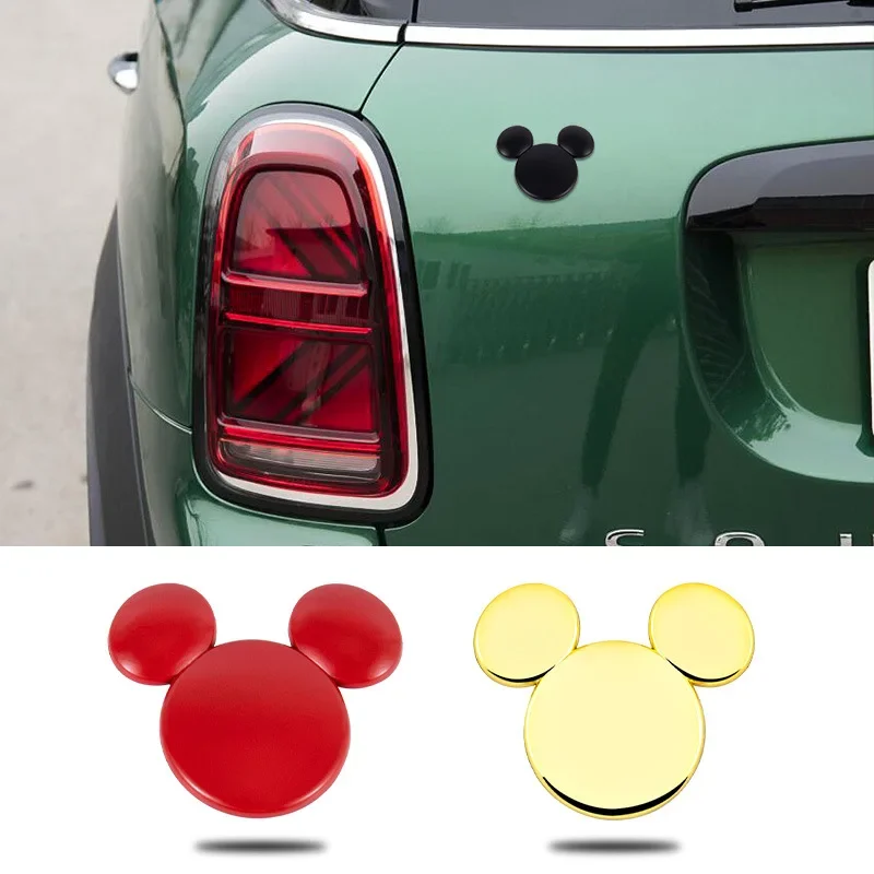 Disney 3D Mentale Mickey Mouse Auto Sticker Waterdichte Auto Anime Sticker Chrome Badges Auto Accessoires voor SUV Voertuig Motor