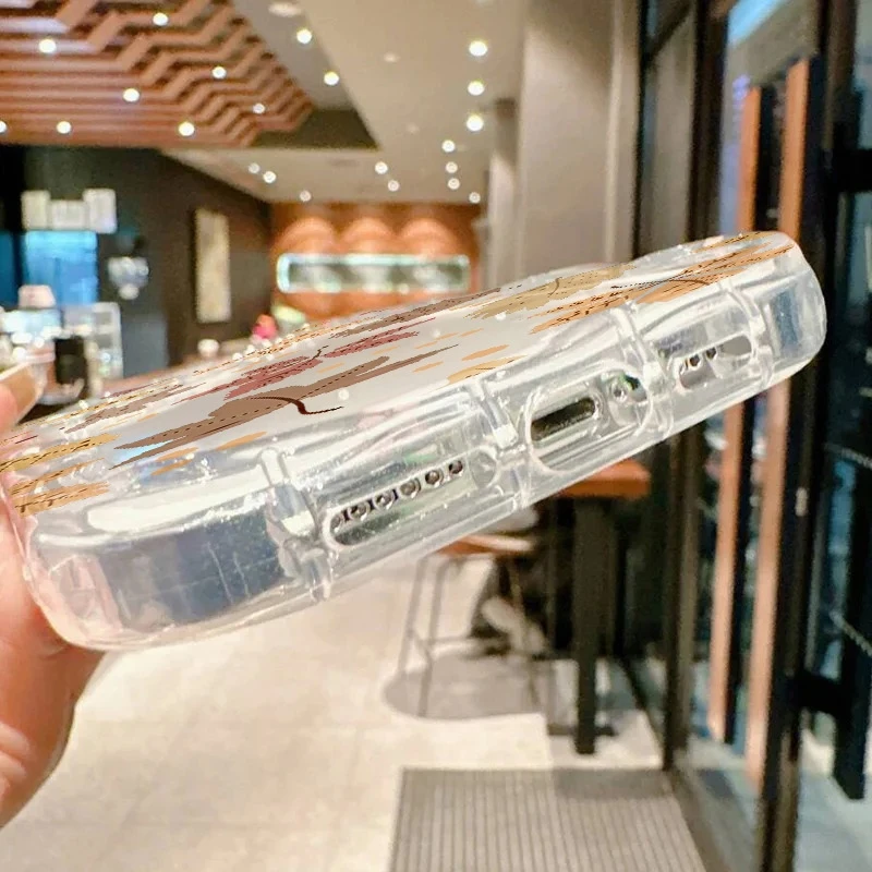 الخريف أوراق القيقب نمط متموج منحني جراب هاتف ل Xiaomi 15 14 13 12 برو 11 لايت 5G 14T 12T للصدمات واضح لينة غطاء من البولي يوريثان
