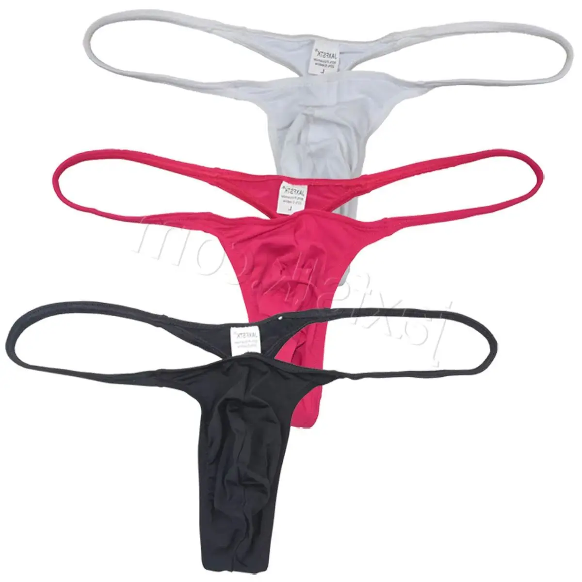 

3PACK Men's Underwear Thong Tangas Silky Low Waist Traceless Underpants Pouch Male Bikini Brief Breathable Thong Comfy T-Pants D