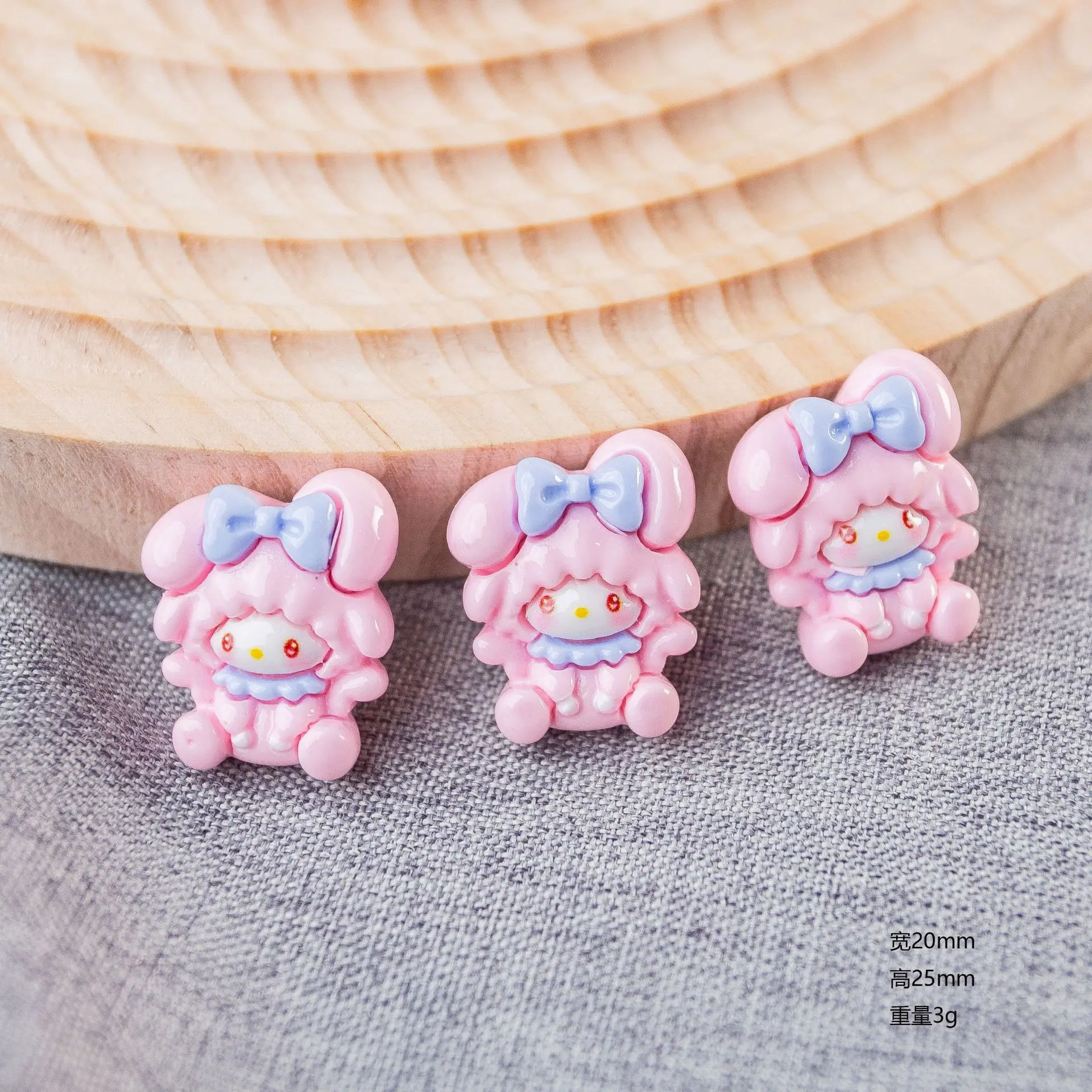 5Pcs Cute sanrio series Cartoon Resin Flatback Handmade Resin Accessories Crafts Materials Scrapbooking Embellishments