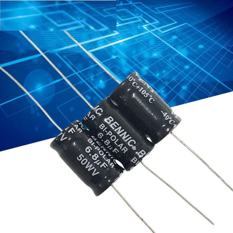 10PCS audio frequency division axial non-polar electrolytic capacitor 50v 6.8uf 10X20mm
