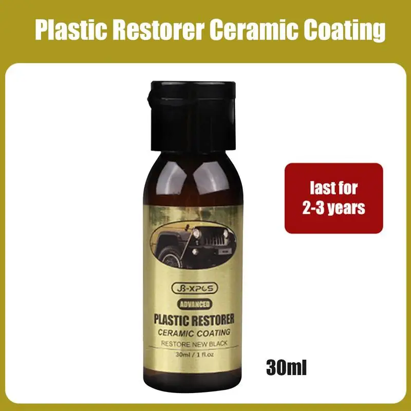 Car Plastic Restorer Ceramic Coating 2-3 Years Long-Lasting Protect Repair Whitening Black Shine Plastic Trim & Rubber Care