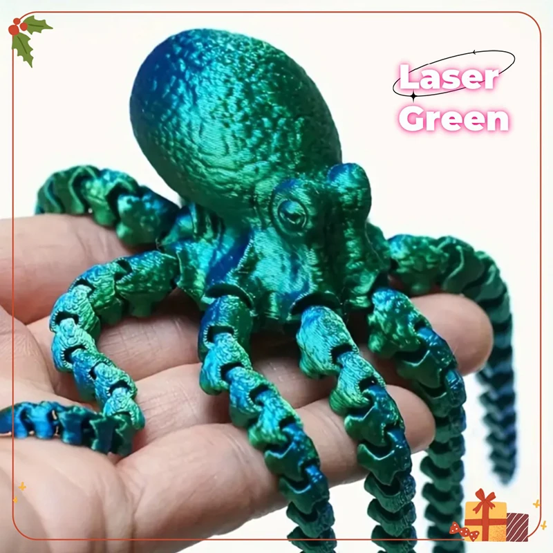 Creative Wacky 3D Printing Octopus Decompression Toy Ornament Funny Joints Movable Model Crafts Desktop Decoration Children Gift