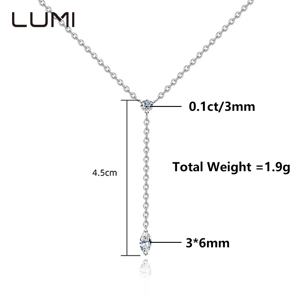 ضرب كبير 3x6 مللي متر Mariquesa مويسانيتي S925 الفضة قلادة قلادة لعصرية بسيطة مكتب سيدة التنقل الإكسسوارات #5