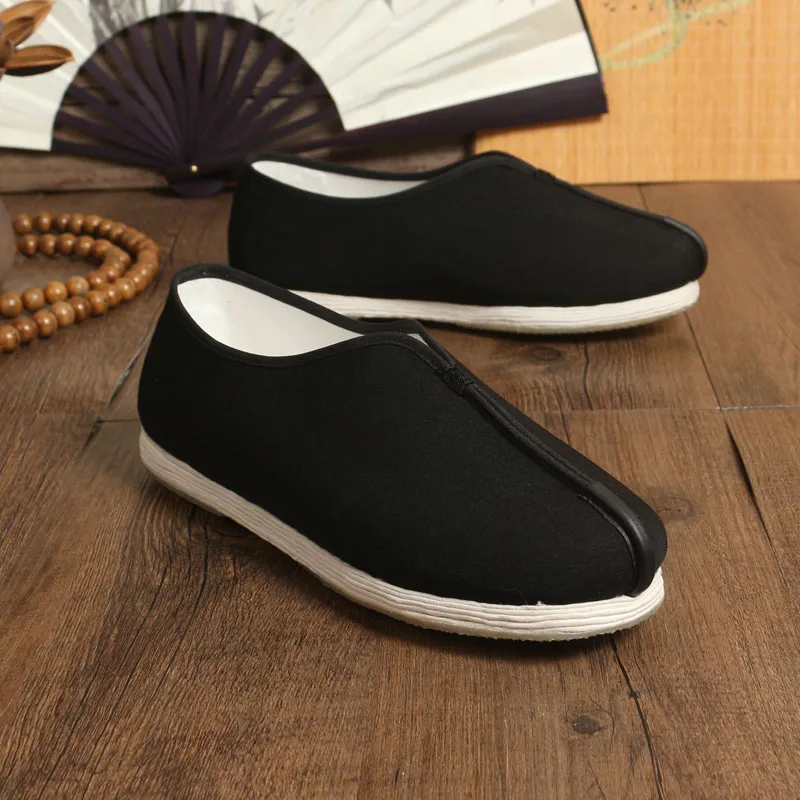 

Casual Men's Cloth Shoes Spring Autumn Style Thousand Layer Bottom Flat Heel Traditional Chinese Style round Toe Slip-On Shoes