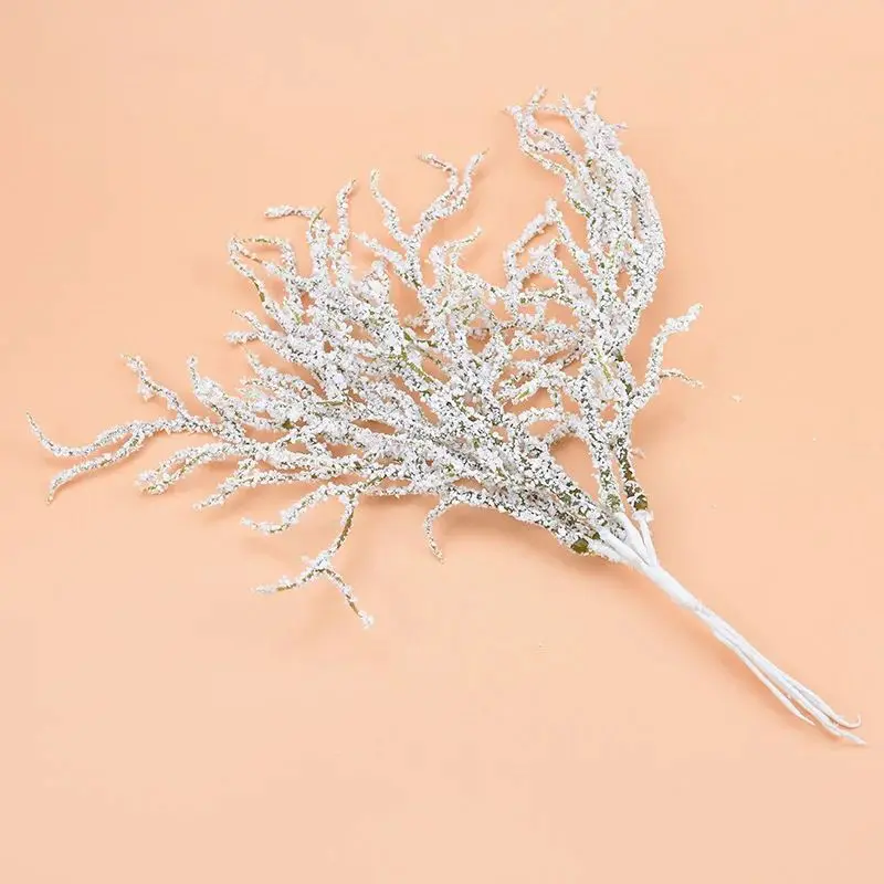 6 Stück Künstliche Pflanzen und Blumen, Bestseller für Zuhause, Hochzeit, Weihnachten, Schneepflanzen im Topf, DIY-Arrangement, Vase, Fotorequisiten – Detail 4