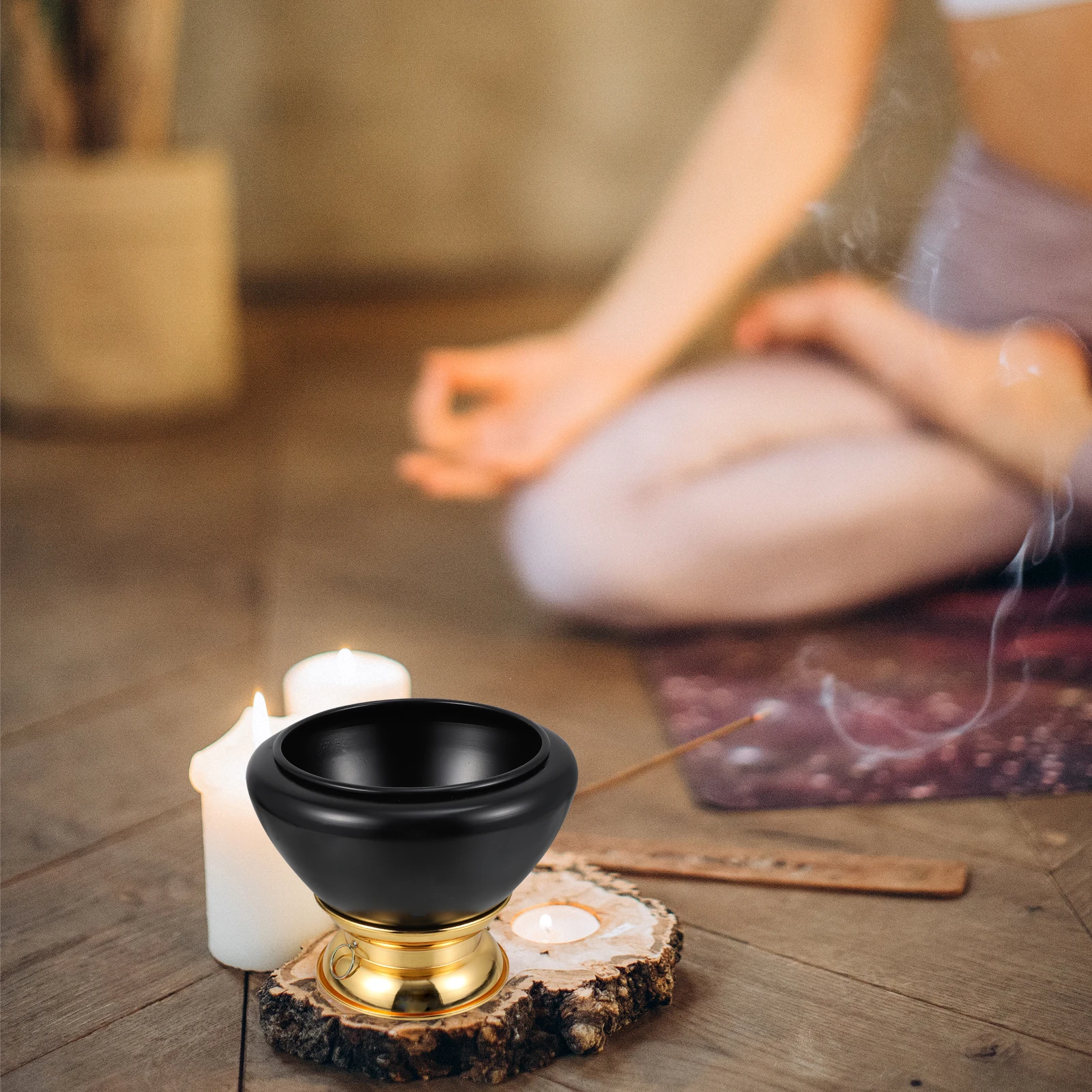 

Buddha Sound Bowl Ornaments Bowls Singing Yoga Gifts Household Black Copper Child