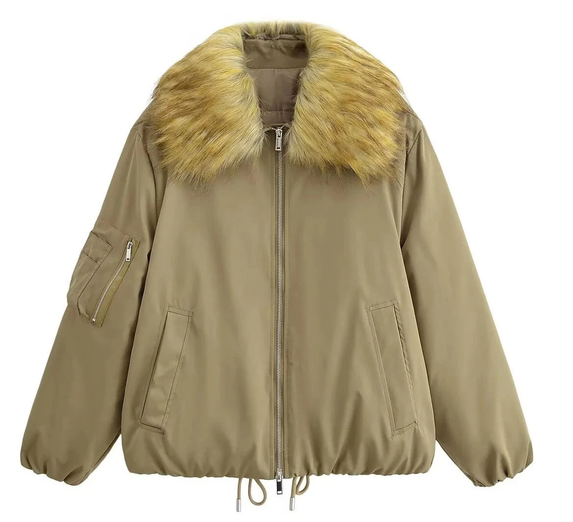 

Съемное пальто/пуховик, новая зимняя женская повседневная куртка в пригородном стиле, модный универсальный меховой воротник