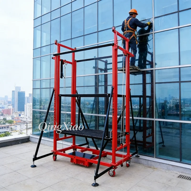 Mobile Foldable Electric Aerial Work Scaffolding Platform Stable Running 500kg Load Remote Control Lift For Interior Decoration