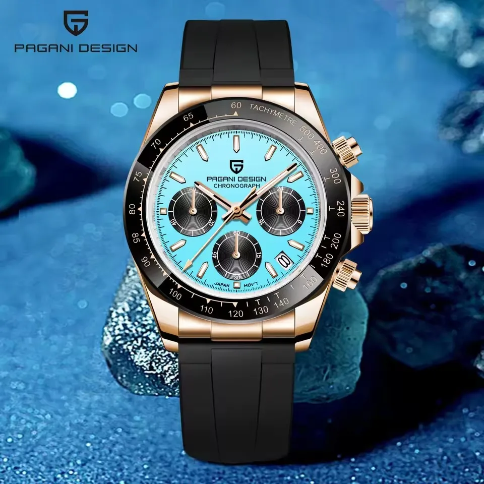 PAGANI DESIGN Neue Herrenuhr Top Luxus Sport Quarzuhr für Männer Edelstahl Wasserdicht Chronograph Uhren Geschenk mit Box