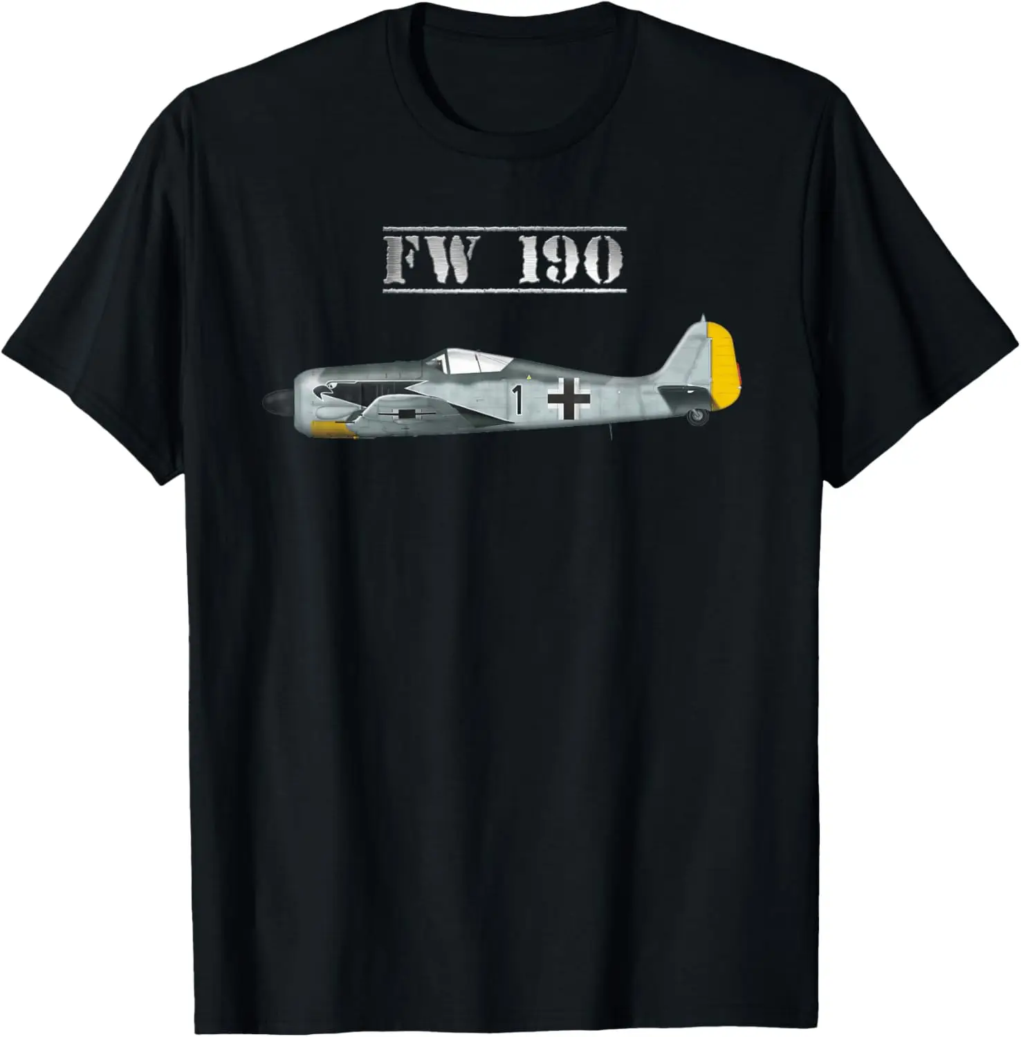 

FW 190 Fighter Plane World War II T-Shirt Short Sleeve Casual 100% Cotton Shirt