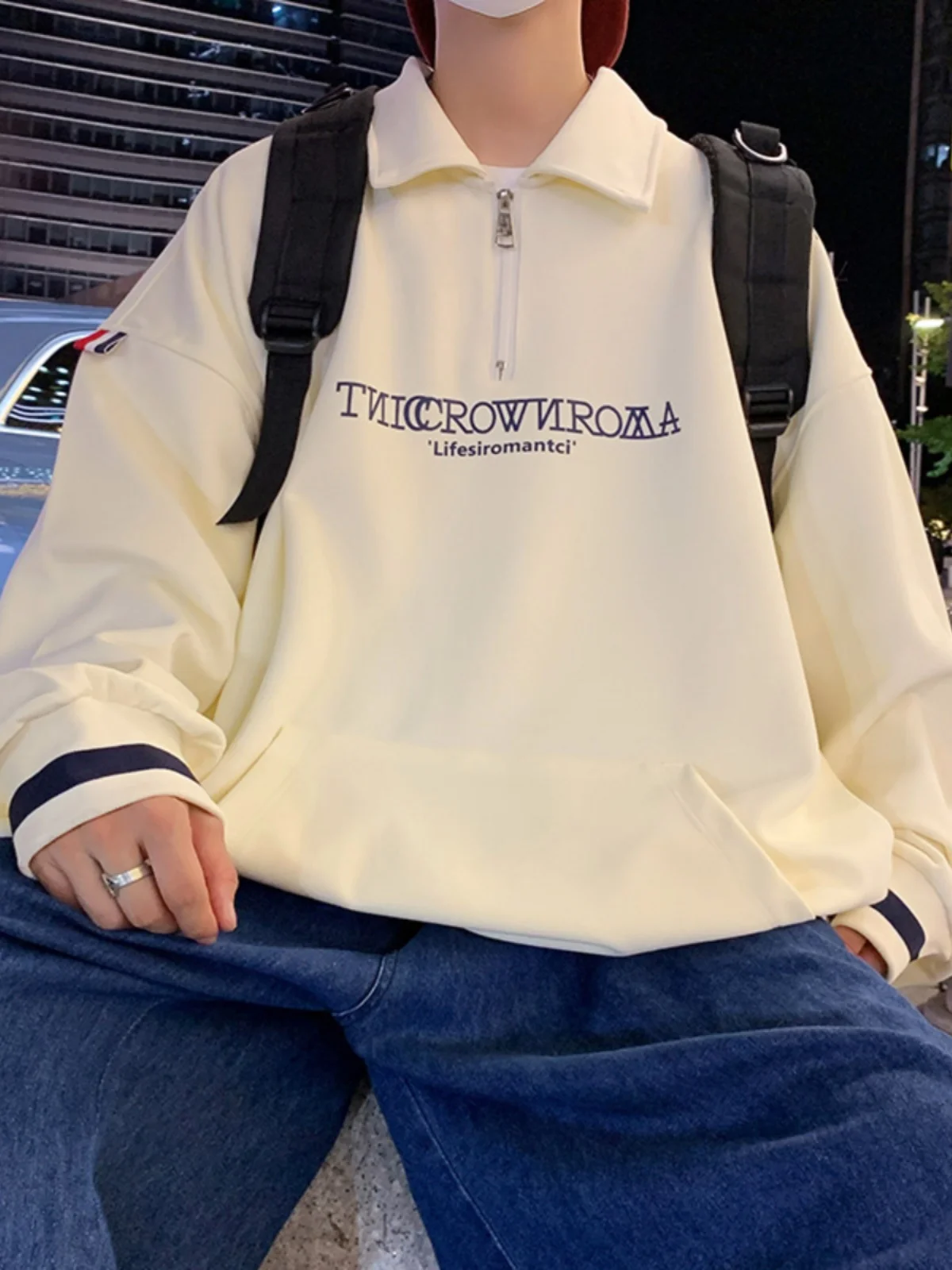 

Spring Autumn Men's Hoodie f Zip Casual Loose Fit Faionable Couple's Sweatirt Polyester Fiber Teen Casual Wear