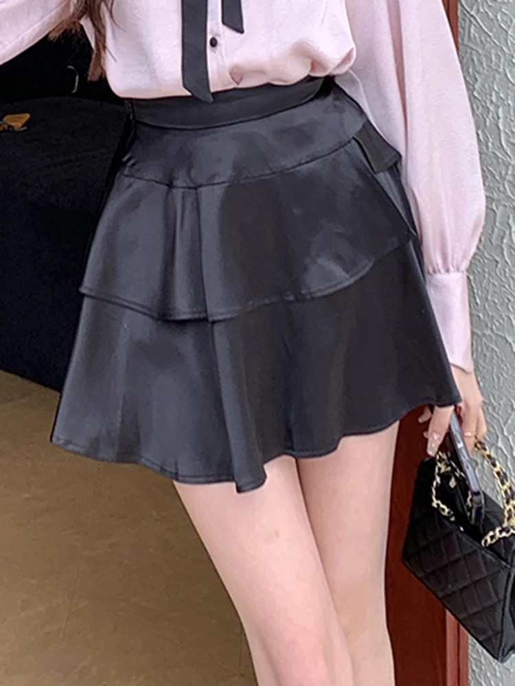 

Sweet Irregular Classic Black Loose Casual Female Skirts Autumn Basic High Waist Fashion Solid Color Simple Street Women Skirts