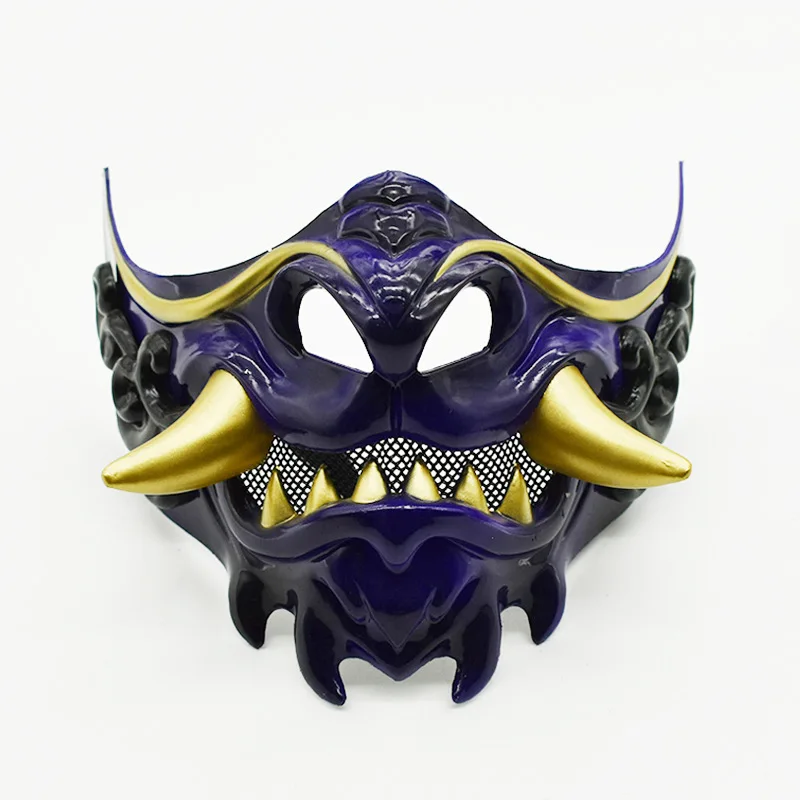 Tactical Mask COS Devil Horror Ghost Face Half Face Mask Halloween Ball Smile Prajna - Image 2