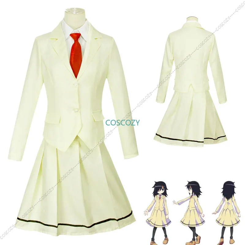 Anime WataMote Tomoko Kuroki costume cosplay donne ragazze giallo JK gonna ragazze delle scuole superiori convenzione uniforme calzini cravatta set