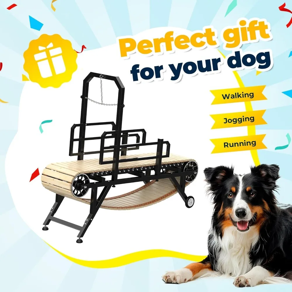 

69" Pro Dog Treadmill for Medium & Large Dogs: 4-Level Adjustable Ramp Canine Trotter, Easy to Move