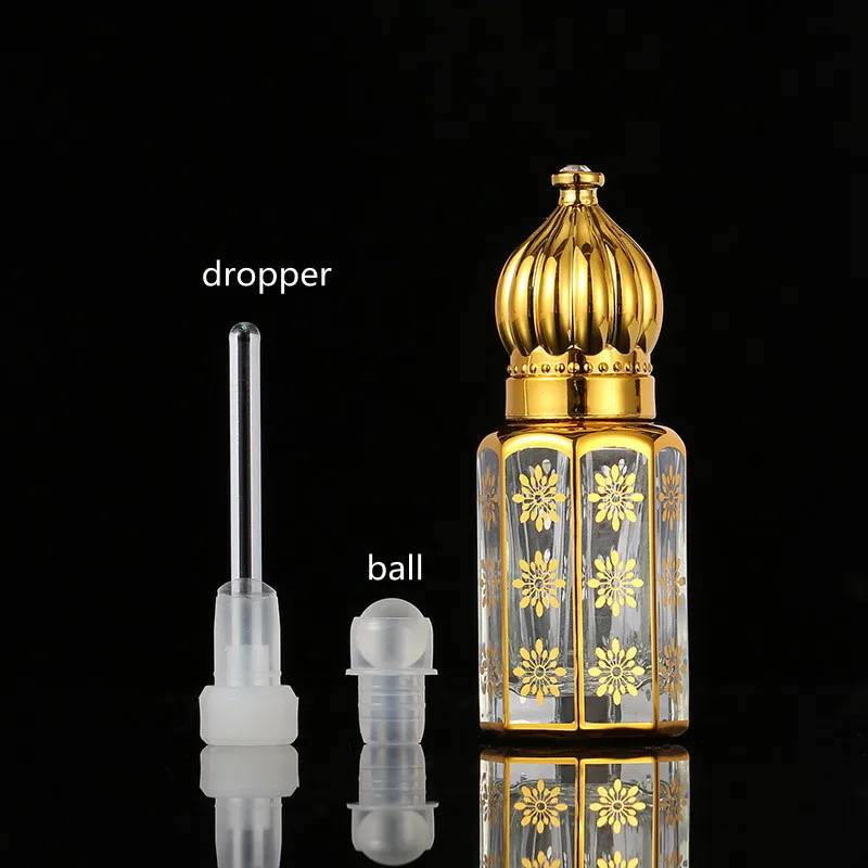 Wholesale 120pcs 3/6/12ml Glass Essential Oil Bottle Attar Oil Bottle Perfume Bottle With Glass Drop Stick/Roller Ball