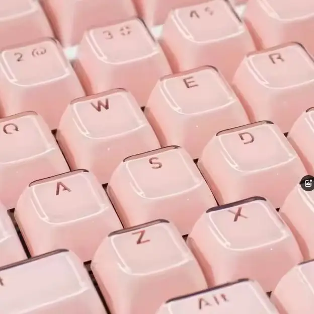 Translucent Keycaps Pink 135 Keys Mechanical Keyboard for Alice Layout MDA for 64/68/84/104/108 Keycaps DIY Jelly Crystal 6.25u