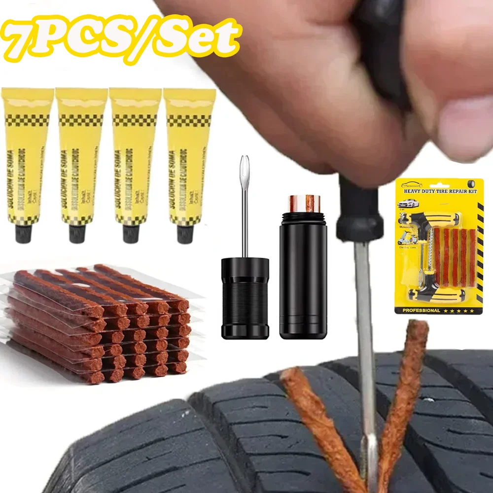

Universal Tire Repair Tool Kit Highly Functional Firm Car Truck Bike Patch Strip Glue Garage Tools Set Auto Moto Repair Parts