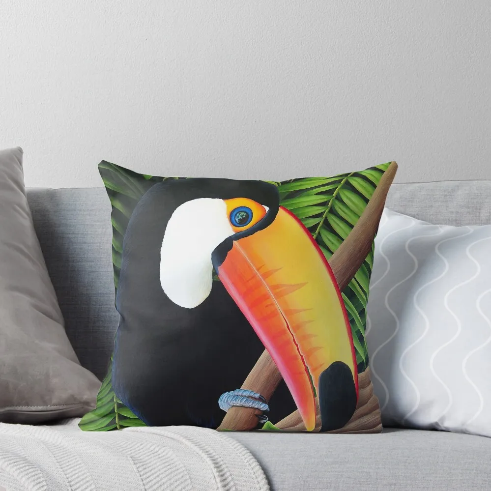 

Toucan Toco - Tropical bird Throw Pillow luxury decor Cushions Cover pillow