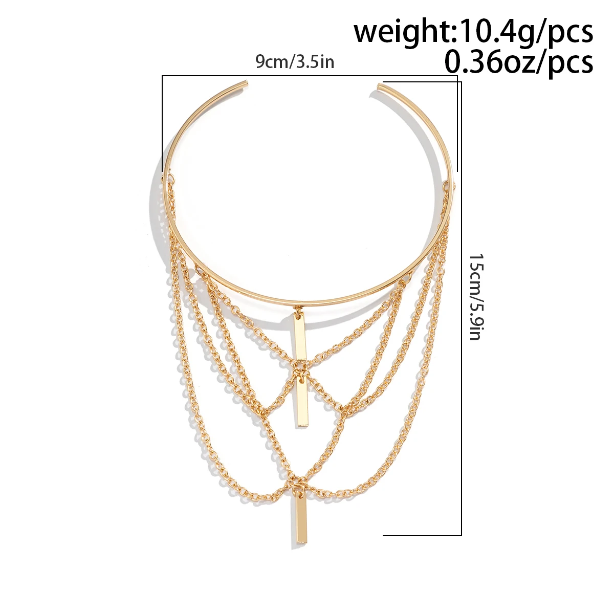 Ingemark Vintage Multilayer Stick Tassel Pendant Upper Armband Cuff Open Bangles for Women Long Chain Arm Body Bracelet Jewelry