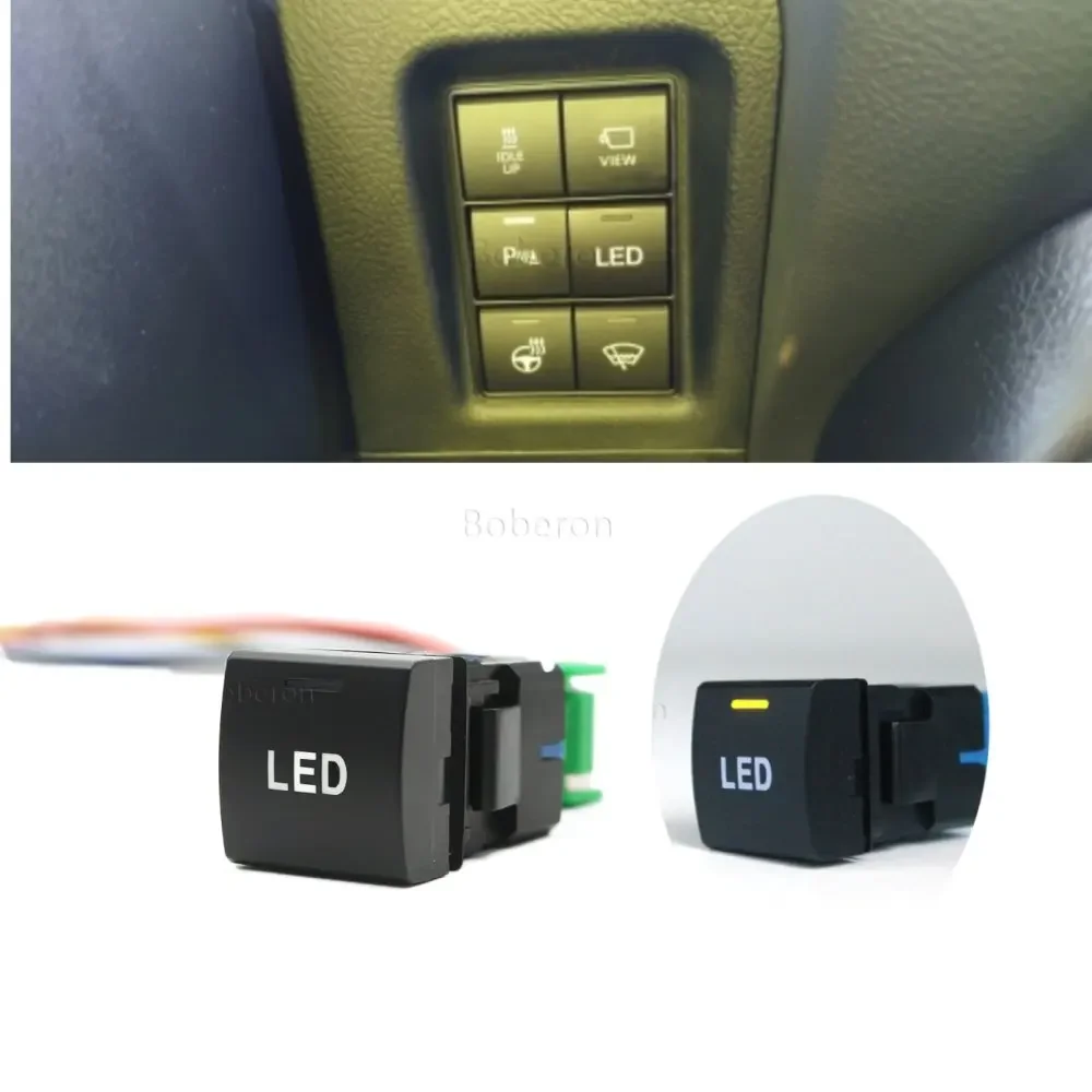 1pc LED Light Fog Light BSM Radar Tailgate Power Push Button Switch for Toyota Camry Altis Hilux LC300 2018 RAV4 Prado 150 2020