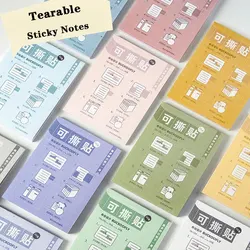 Morandi Tearable Sticky Notes Index Tabs Double-sided Tape Design Classification Notes Kawaii Stationary School Office Supplies