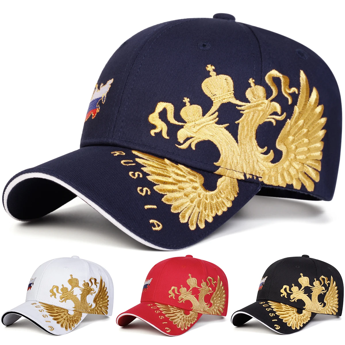 Gorras de béisbol unisex con bordado de mapa de Rusia, gorras informales ajustables para primavera y otoño, gorra deportiva con protección solar
