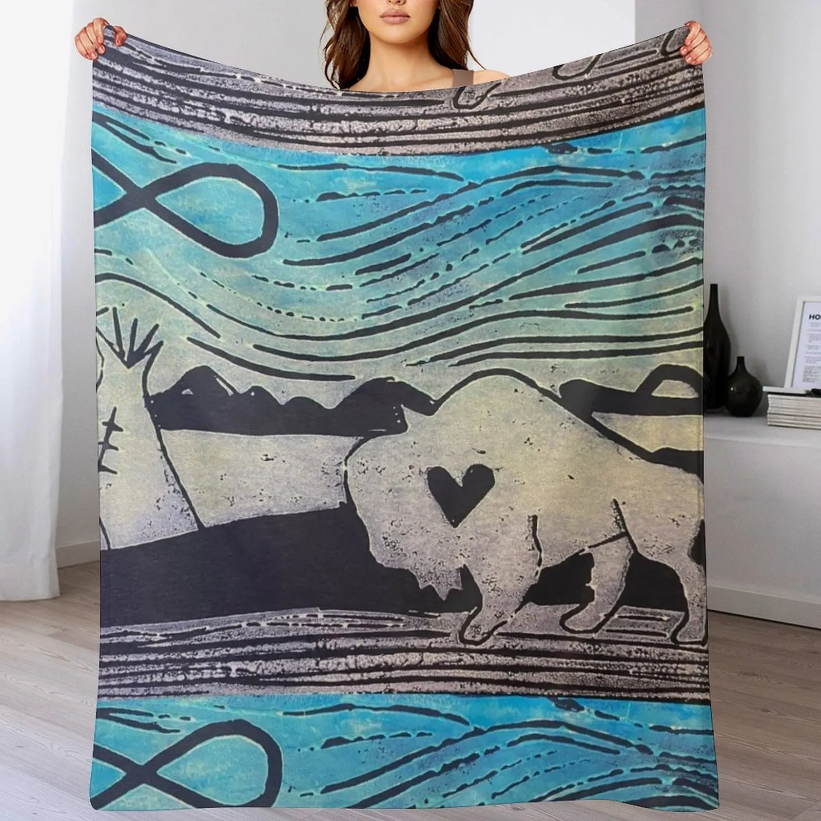 

Education is the New Buffalo on Black Throw Blanket Stuffeds Decorative Throw Decorative Sofas for babies Blankets