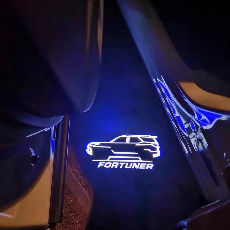 2Pcs For FORTUNER 2015-2024 2Pcs LED Projector Lamp Car Door Ghost Shadow Step Welcome Lights Accessories