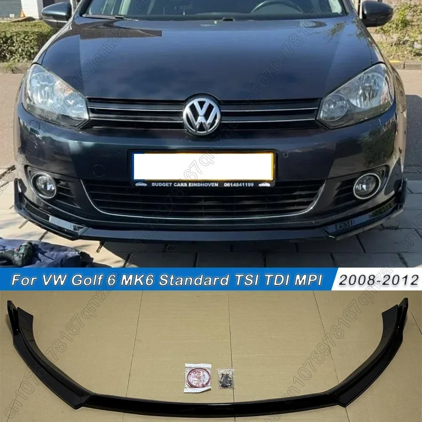 

Для VW Golf 6 MK6 Standard TSI TDI MPI 2008-2012 Maxton Style Автомобильный передний бампер Сплиттер для губ Диффузор Спойлер Кузов Kitn Tuning