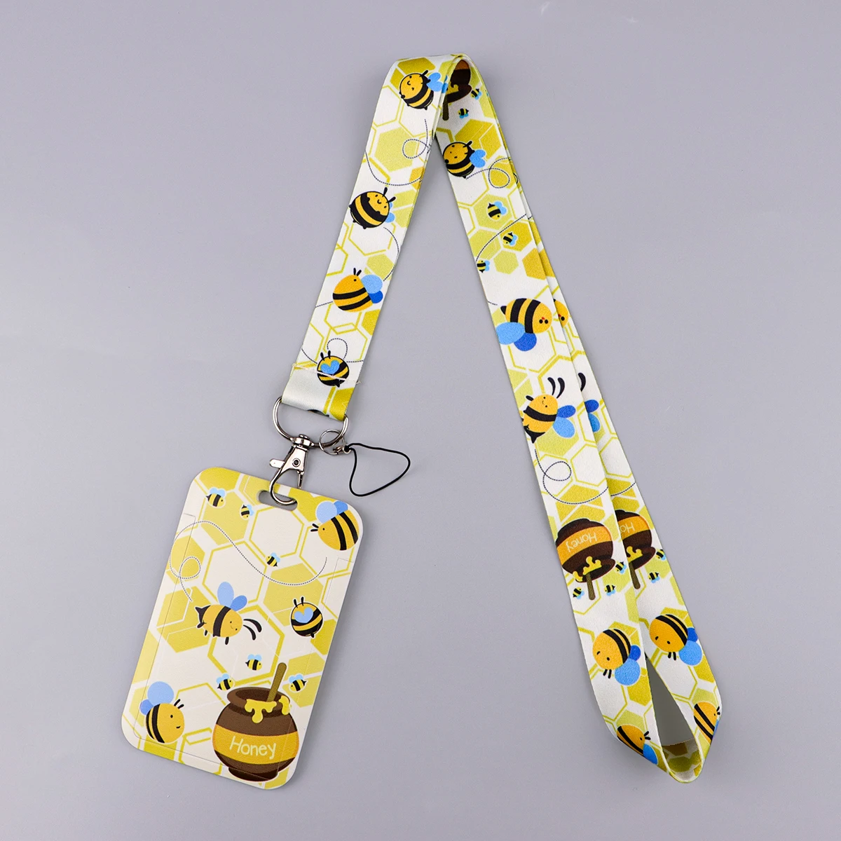 Kawaii Cat Cute Cartoon Animal Horse Lanyard with ID Card Holder Sunflower Neck Strap for Keys Bus Card Accessory for Students