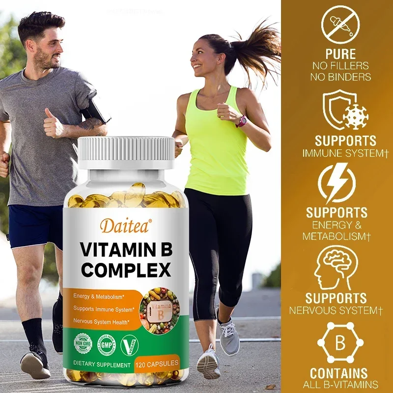 Vitamin B Complex - Stress, Immunity, Heart Health, Nervous System, Energy Metabolism Support - Non-GMO, Vegan, Gluten-Free