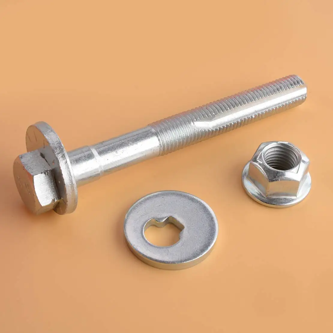 

24422973 Rear Lower Camber Suspension Control Arm Bolts Nut Washer Hardened Steel Silver fit for Opel Vauxhall Saab Cadillac