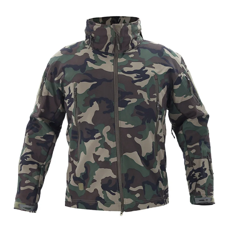 Fall Winter Fleece Jacket for Men Soft shell Tactical Waterproof Army Camouflage Coat Airsoft Clothing Multicam Windbreakers
