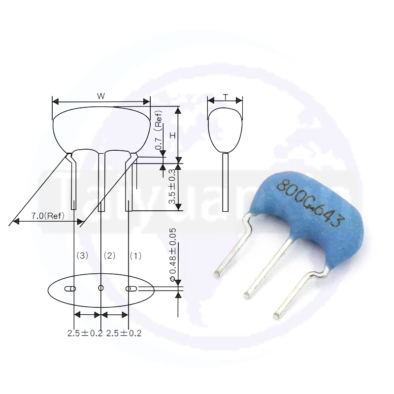 20 Buah Osilator Kristal Keramik CSTLS8M00G53-B0 4MHZ 6MHZ 8MHZ 10MHZ 16MHZ 20MHZ DIP 3 PIN