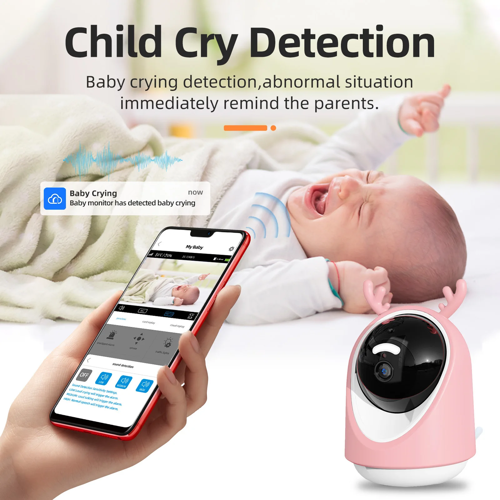 Home Security 1080P Baby Monitor With Surveillance Camera Electronic Babysitter 2 Way Audio Night Vision Video For Newborn Baby