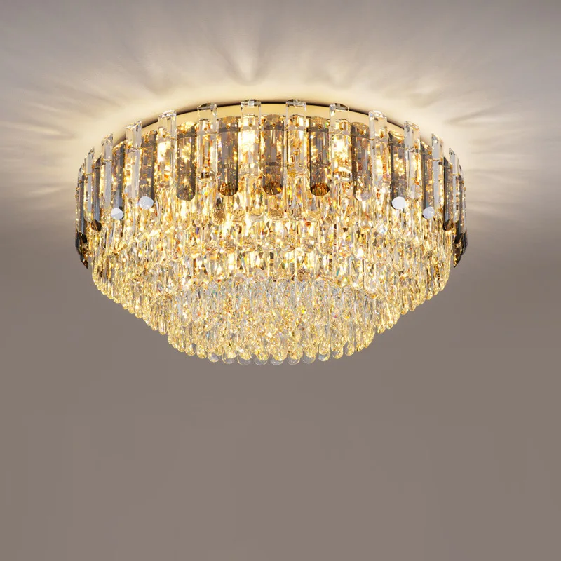 

Light Luxury Crystal Ceiling Lamp Grand Luxury Living Room Lamp, Post-modern Simple Bedroom and Dining Room Lamp New in 2022