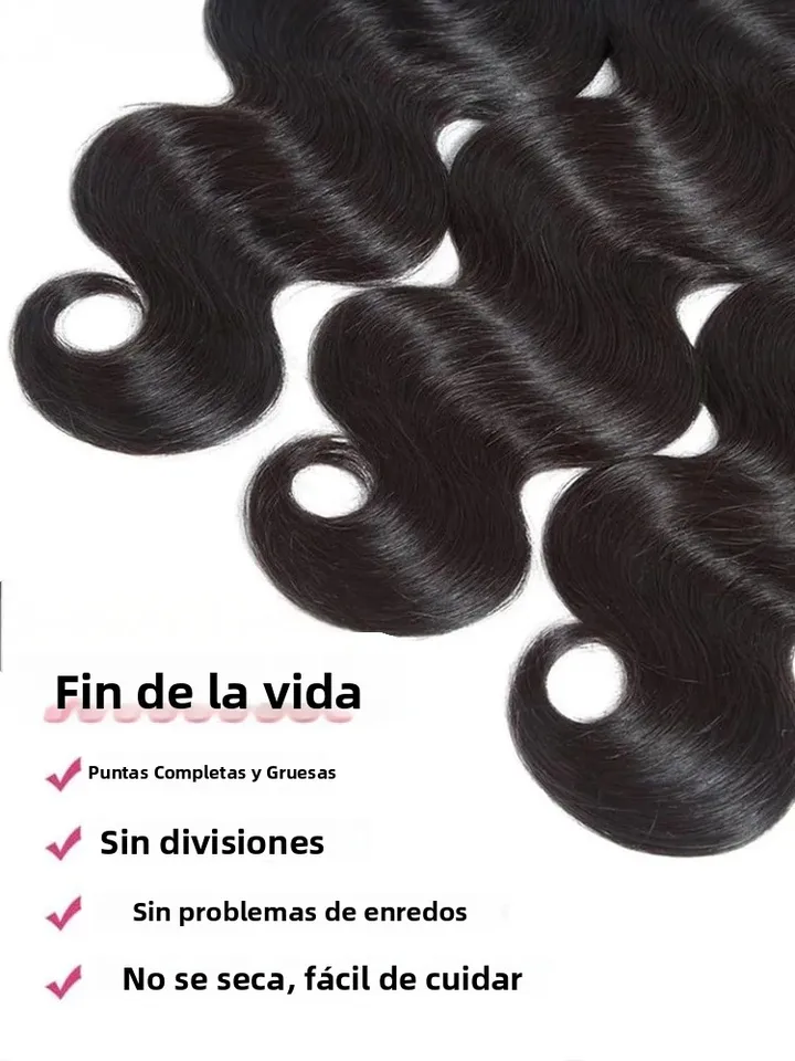 Extensión de cabello brasileño 100% humano Body Wave de 30 40 pulgadas, tejido suelto, 3 4 paquetes, negro natural virgen, crochet Tissage Remy 4