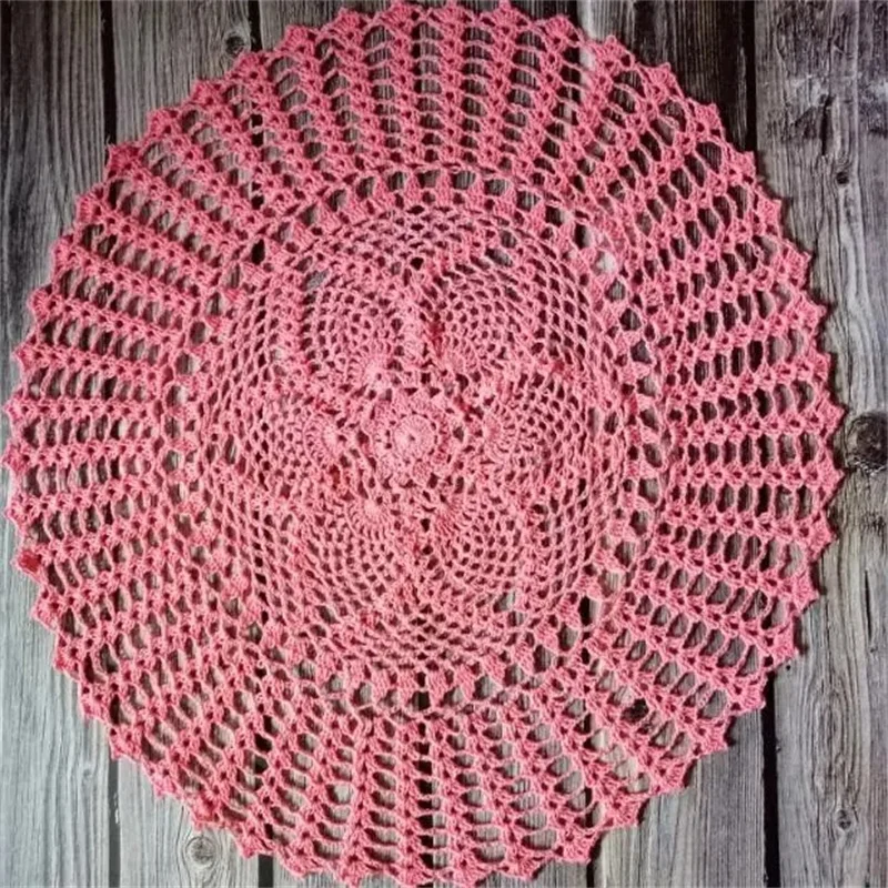 Round 55CM Handmade Crochet Christmas Doily Coffee Drink Coasters Set Glass Mug Mat Dish Pad Cloth Placemats For Kitchen Table