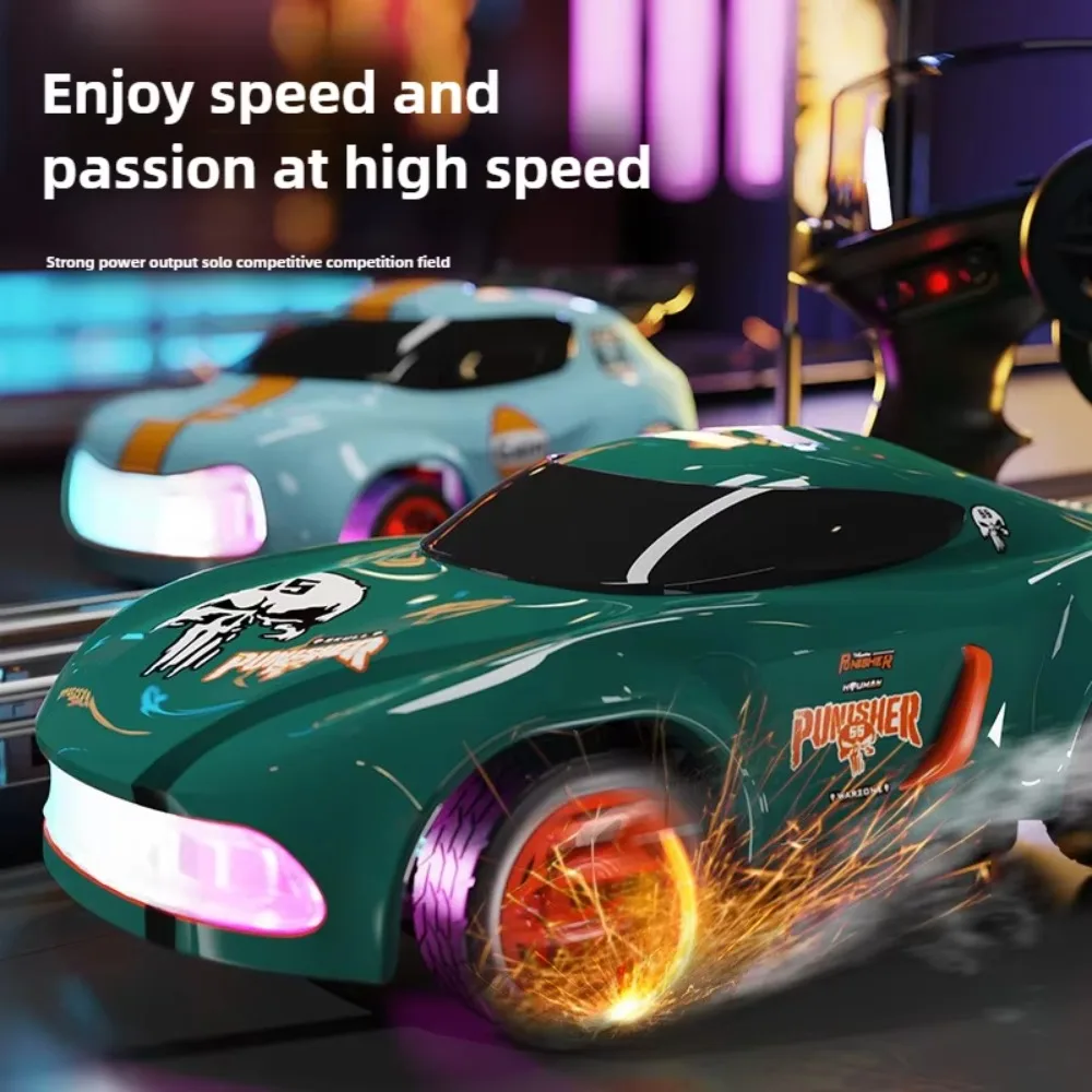 

Gift 2.4G Desktop Racing with LED Lights Remote Control Mini RC Drift Car 1:64 Electric Four-wheel Drive Kids