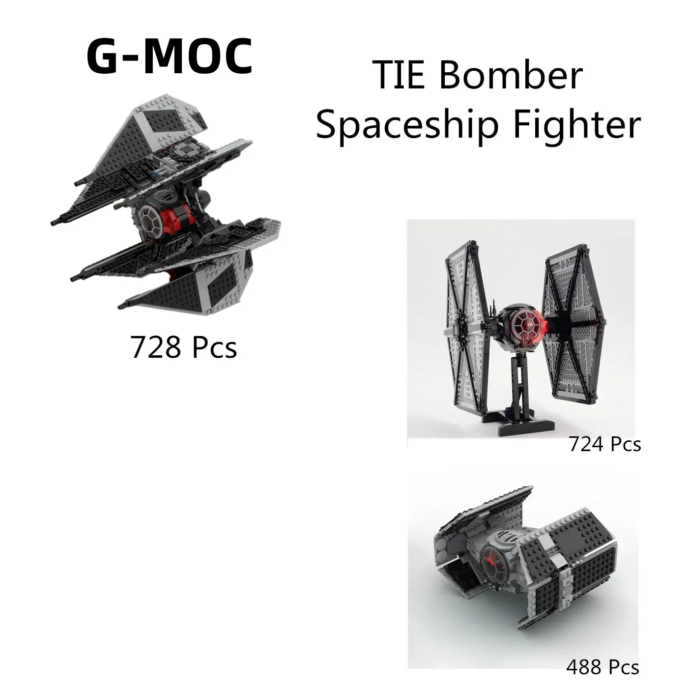 

G-MOC Buildings Blocks Space Wars TIE Advanced X1 Bomber Spaceship Fighter Assembly Bricks Collection DIY Kis Toys Gift