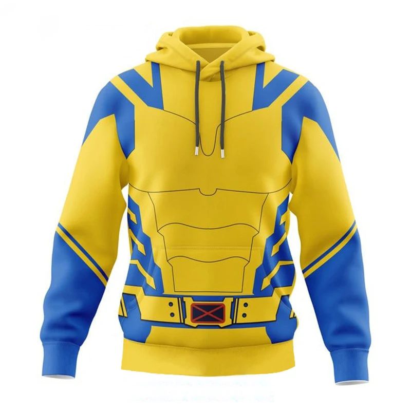 Anime Deadpool Wolverine Cosplay Hoodie Superheld 3d Polyester Herfst Tops Halloween Voor Dames Mannen Wolverine Jas Dunne Partij