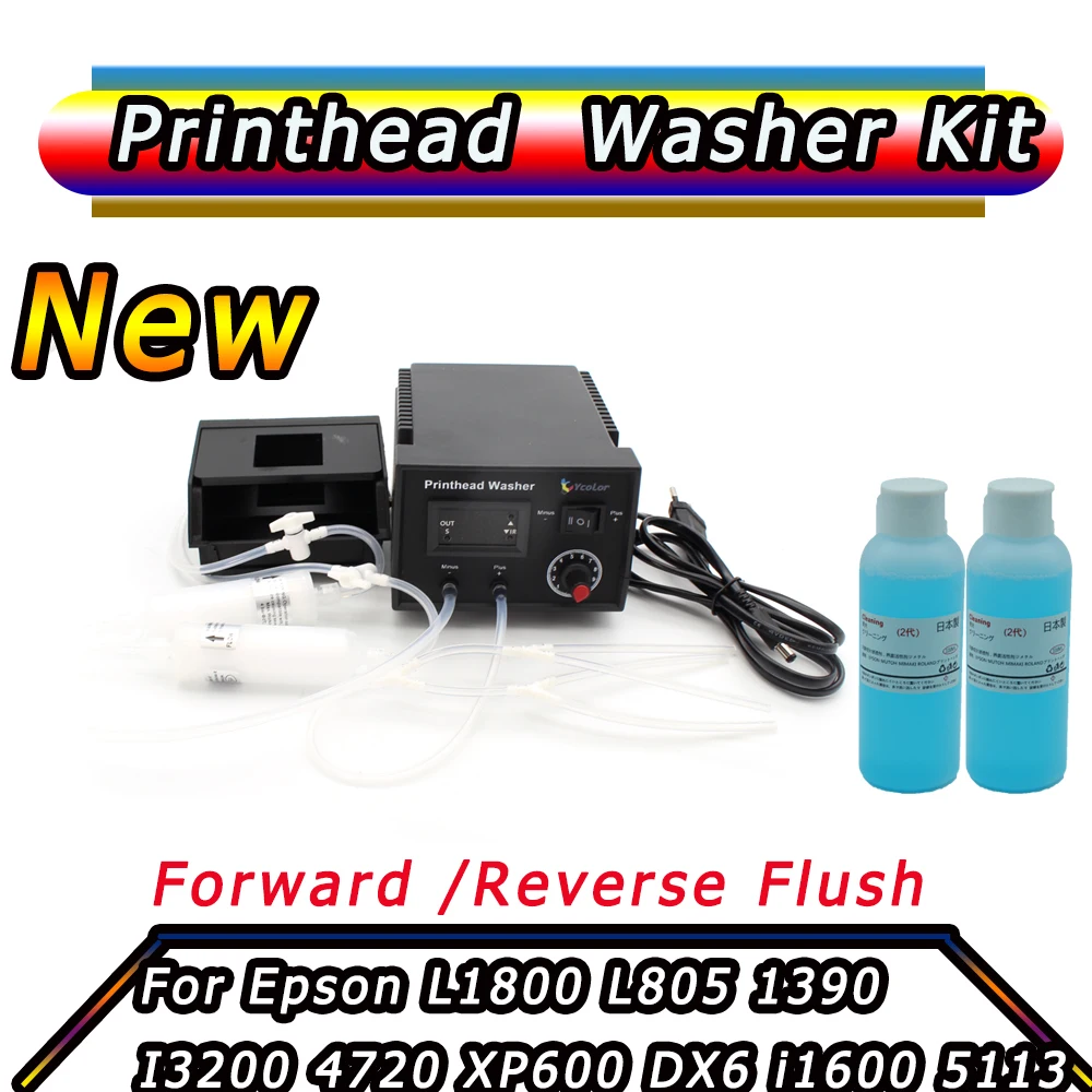 With Cleaning Liquid i3200 Printhead Clogged Cleaning Machine Clean Kit Washer For Epson L1800 L805 1390 XP600 DX6  i1600 5113