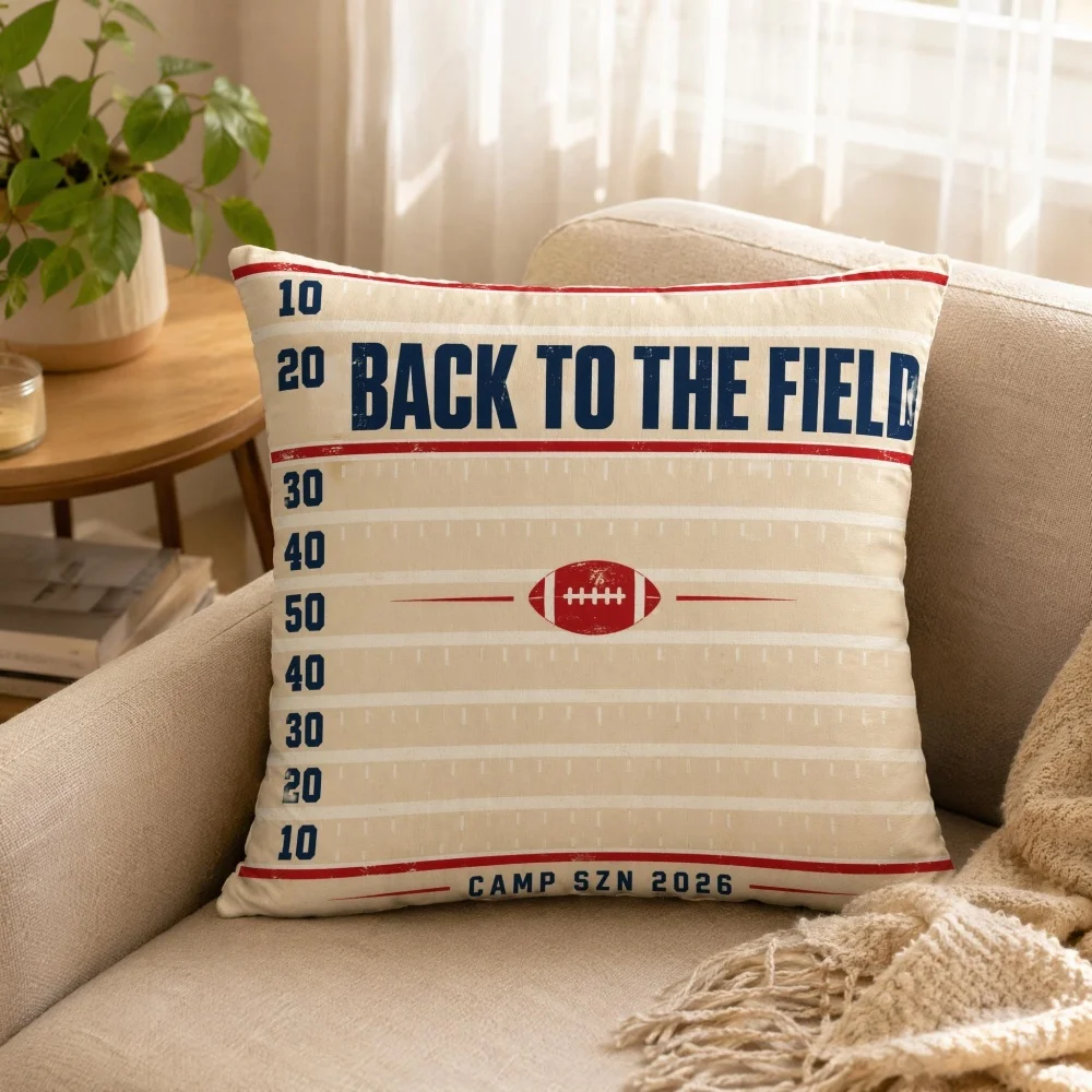 Full Filled Decor Throw Pillow Vintage Football Yard Marker Pattern Square Complete Cushion for Living Room Bedroom Sofa