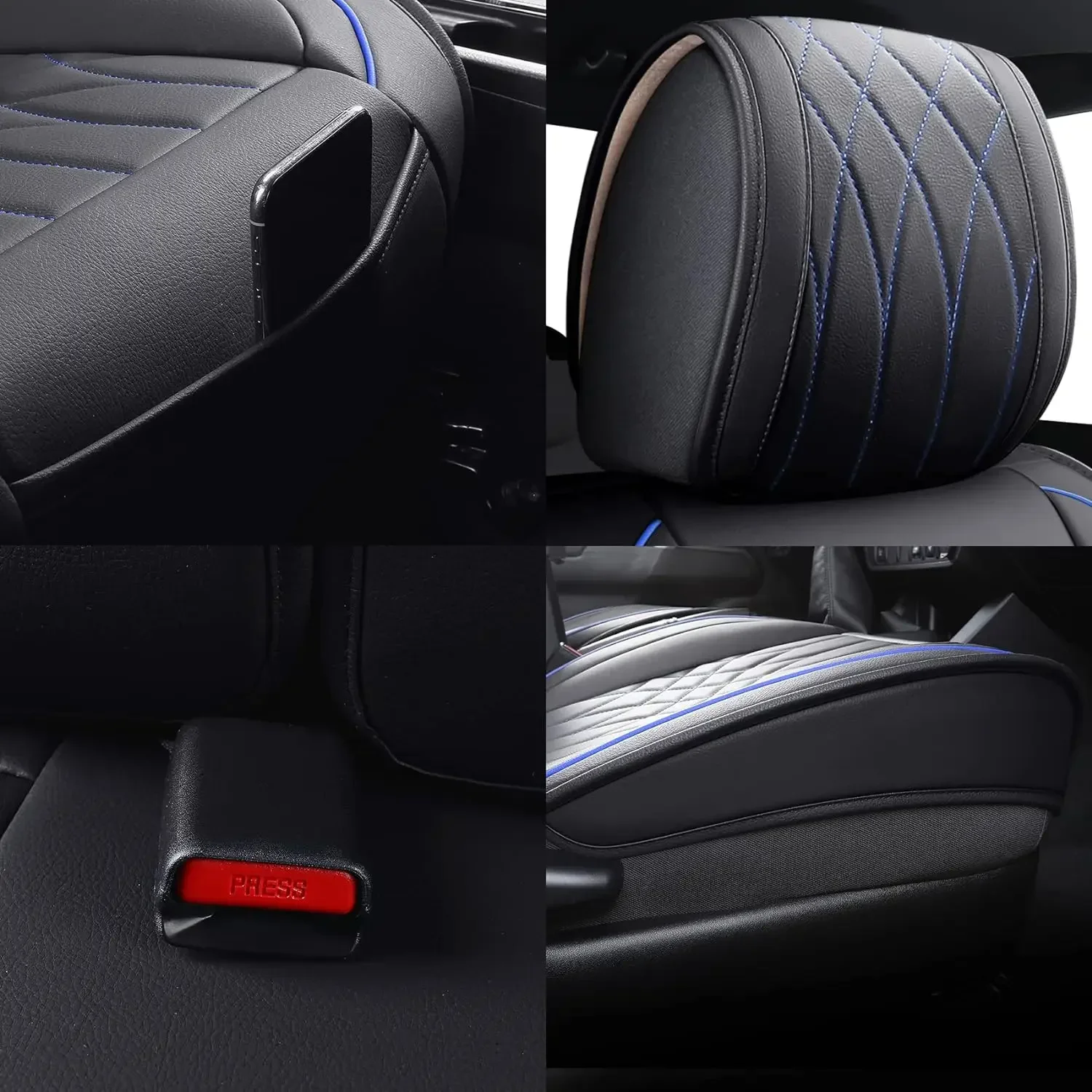 Waterproof Leather Pickup Truck Seat Covers Full Set Sports Design Style Accessories Seat Kits For Ford Ranger 2019 To 2024