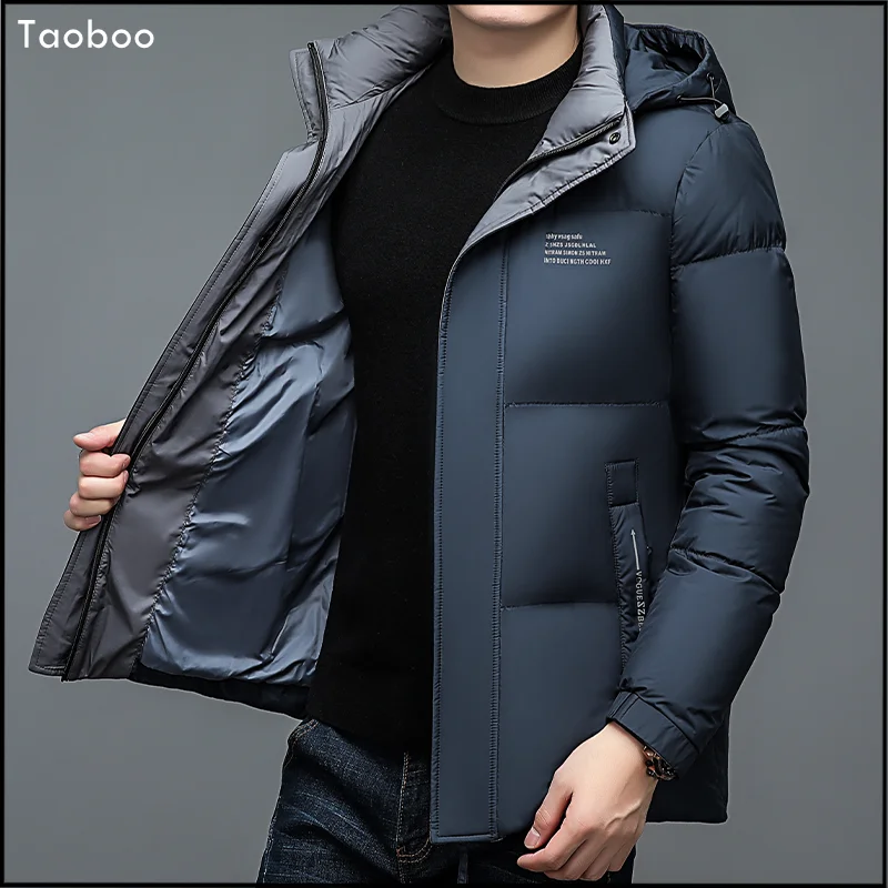 2022 High quality Men\'s winter jacket Parkas Hooded Thick Loose Casual Down jacket men New Fashion Stripe High Street Male Coat