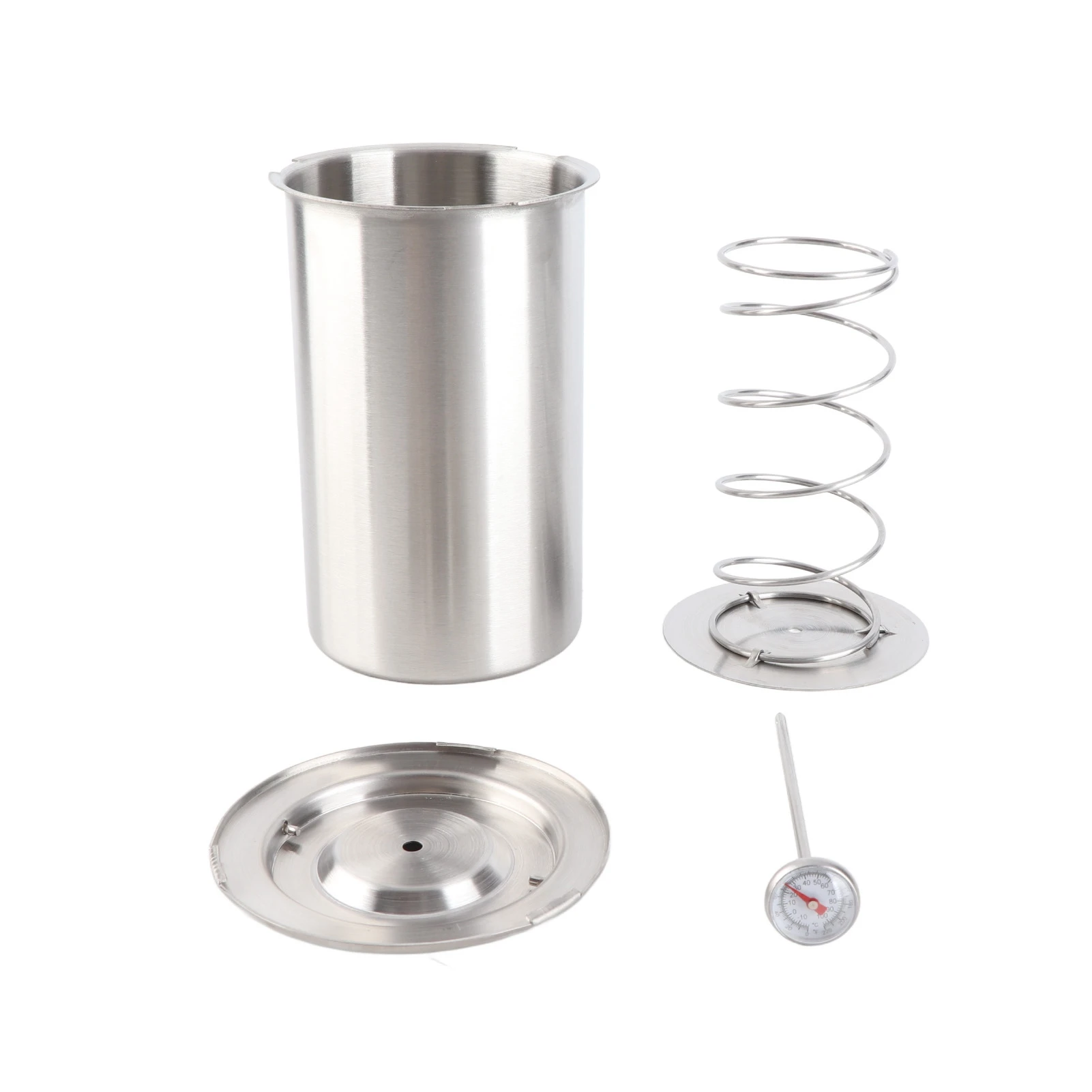 Prensa de carne casera saludable de acero inoxidable para hacer jamón, molde para tocino de cocina, caldera, sartén, estufa con termómetro