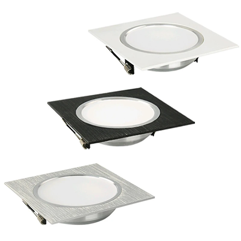 Luces empotradas cuadradas LED, lámpara de techo para cocina, hogar, oficina, sala de estar, iluminación interior, AC220V, 3W, 5W, 7W, 9W, 12W