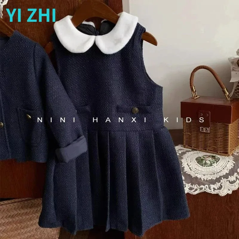 2023 Autumn Korean Style Baby Girls  2PCS Clothes Set Cardigan+Dress Fashion Children’s  Clothes